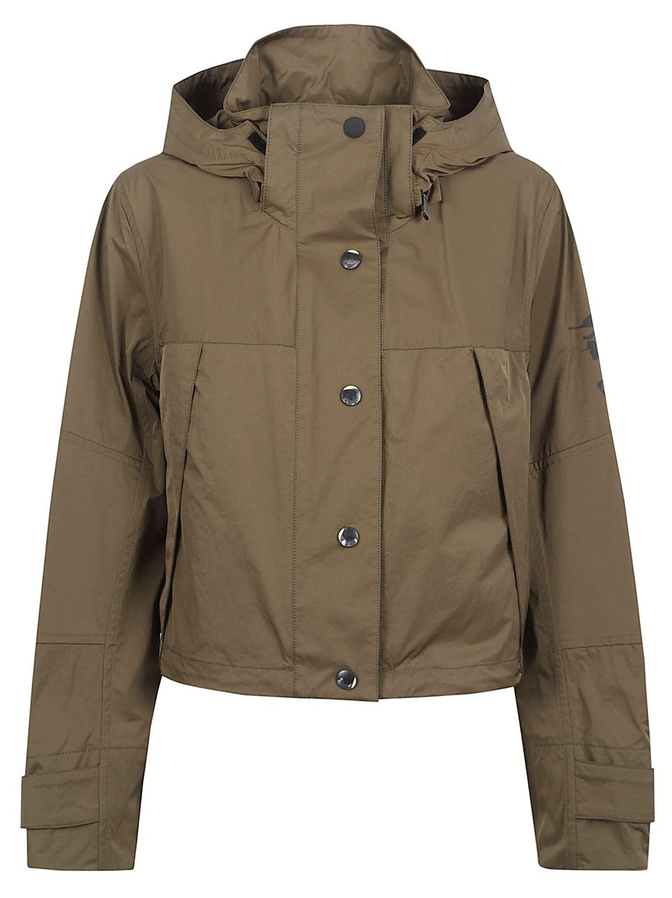 Burberry Cropped Jacket with Detachable Hood and Equestrian Detail Bruin