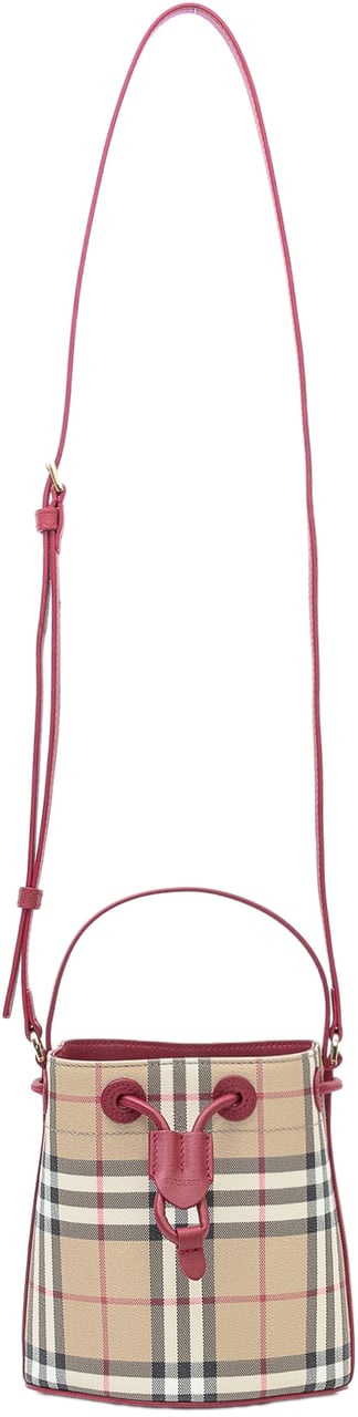 Burberry Borsa Secchiello a Quadri Beige