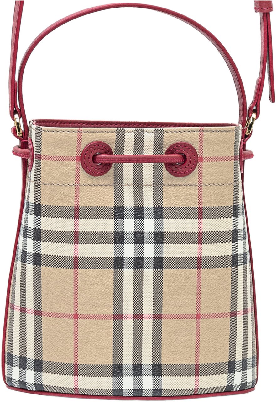 Burberry Borsa Secchiello a Quadri Beige