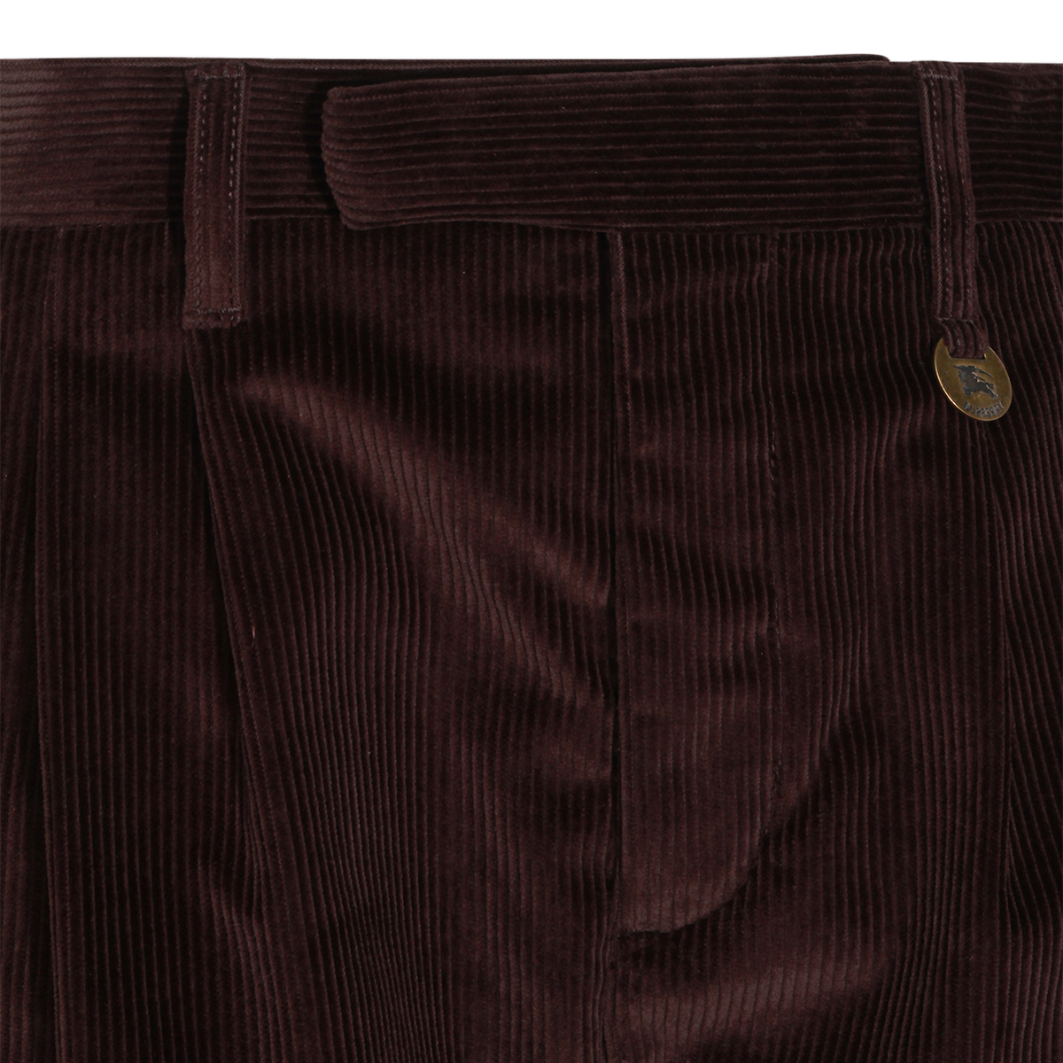 Burberry Dark Brown Corduroy Trousers with Tailored Fit Zwart