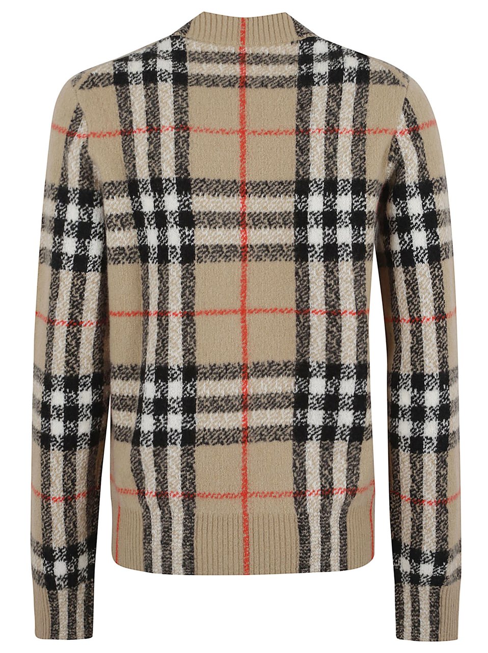 Burberry Checked Cashmere and Wool Knitwear Sweater Neutraal
