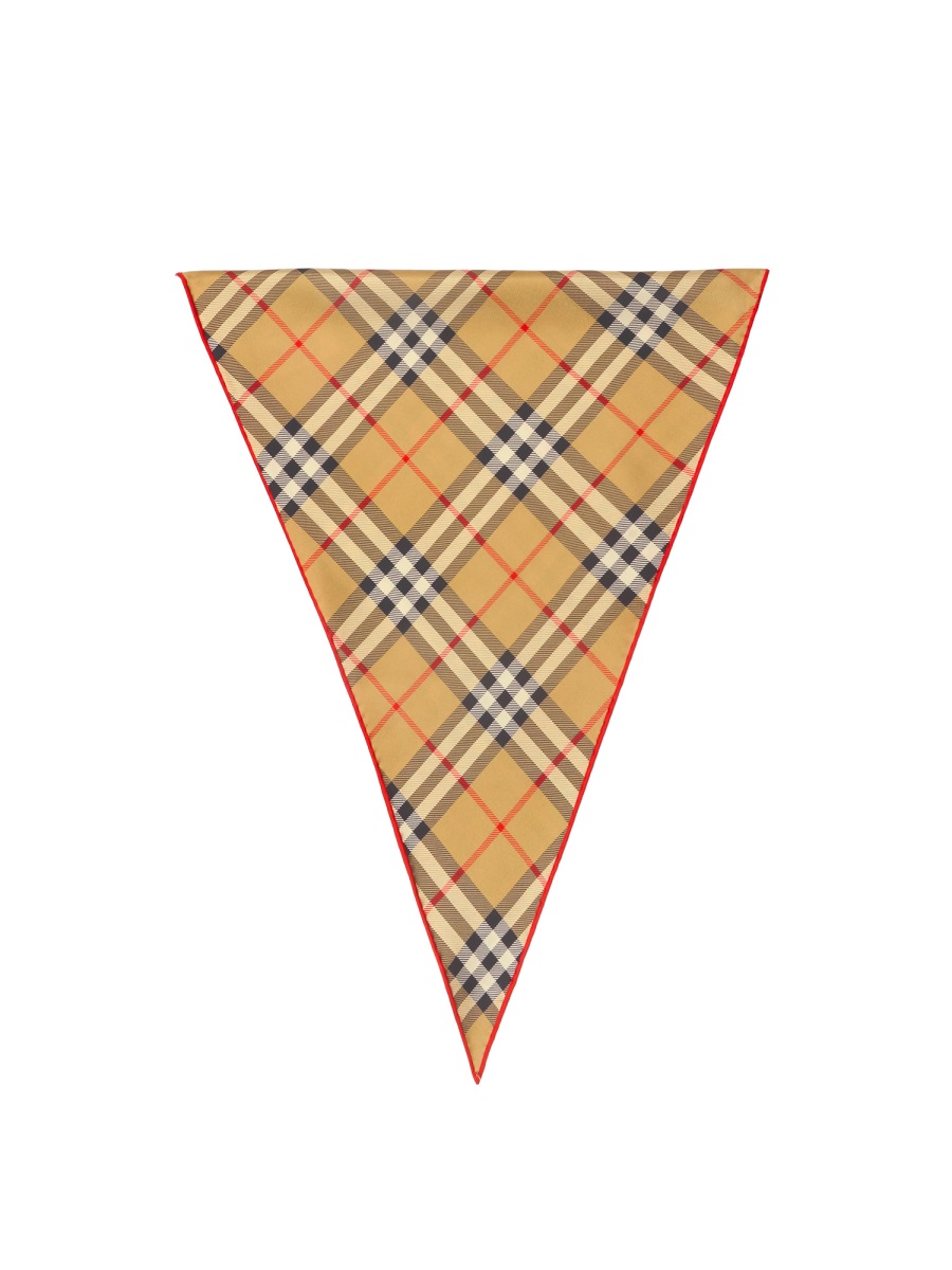 Burberry Beige Check Silk Border Scarf Neutraal