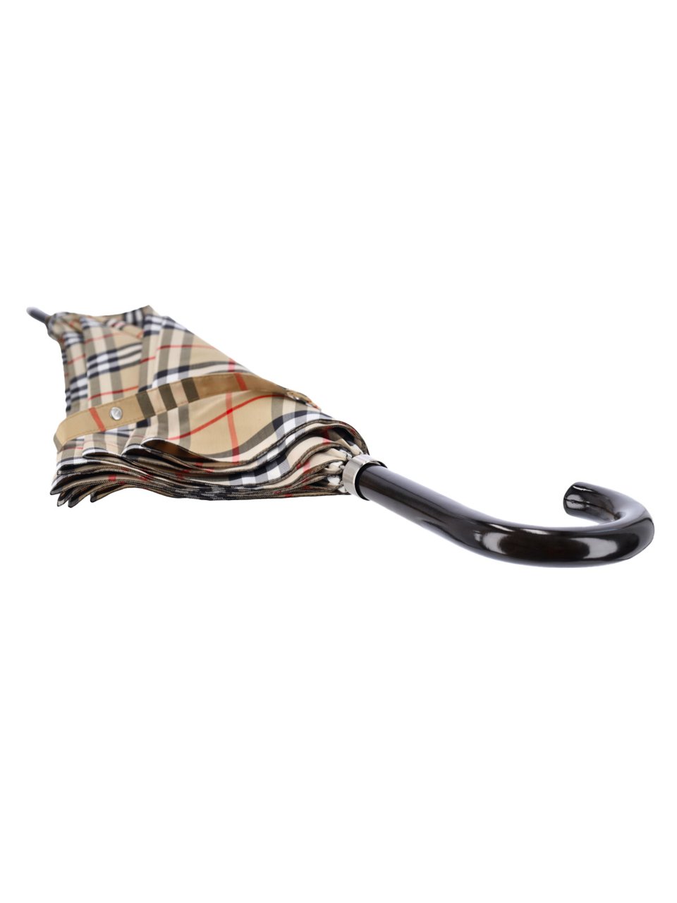 Burberry Classic Plaid Umbrella with Curved Handle Neutraal
