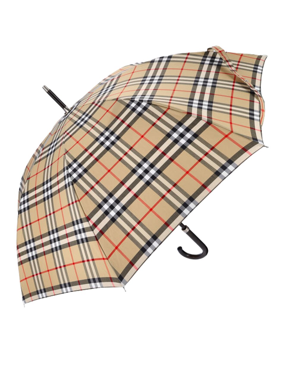 Burberry Classic Plaid Umbrella with Curved Handle Neutraal