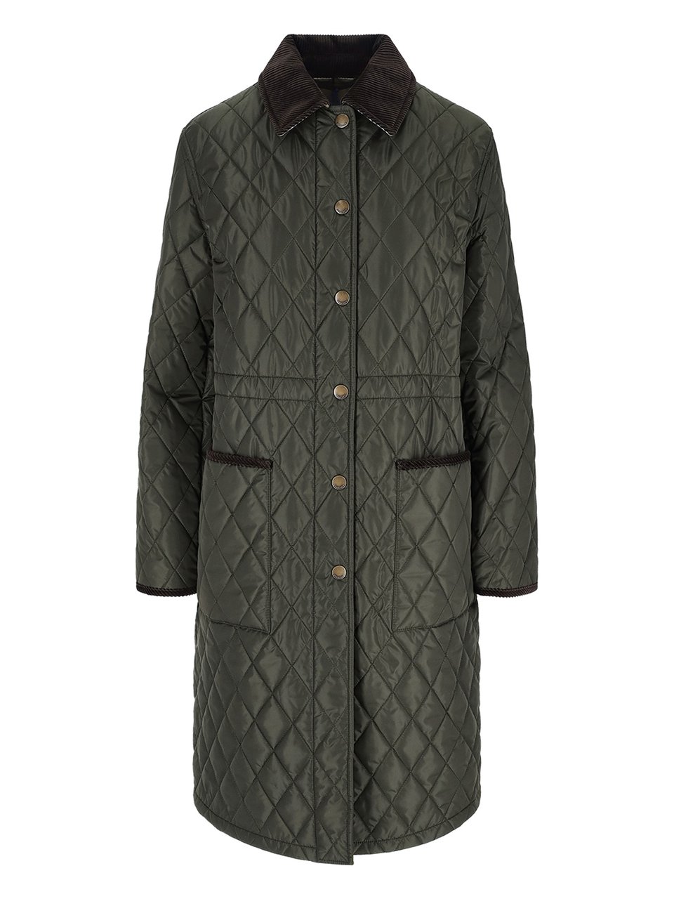 Burberry Quilted Green Burberry Car Coat Groen