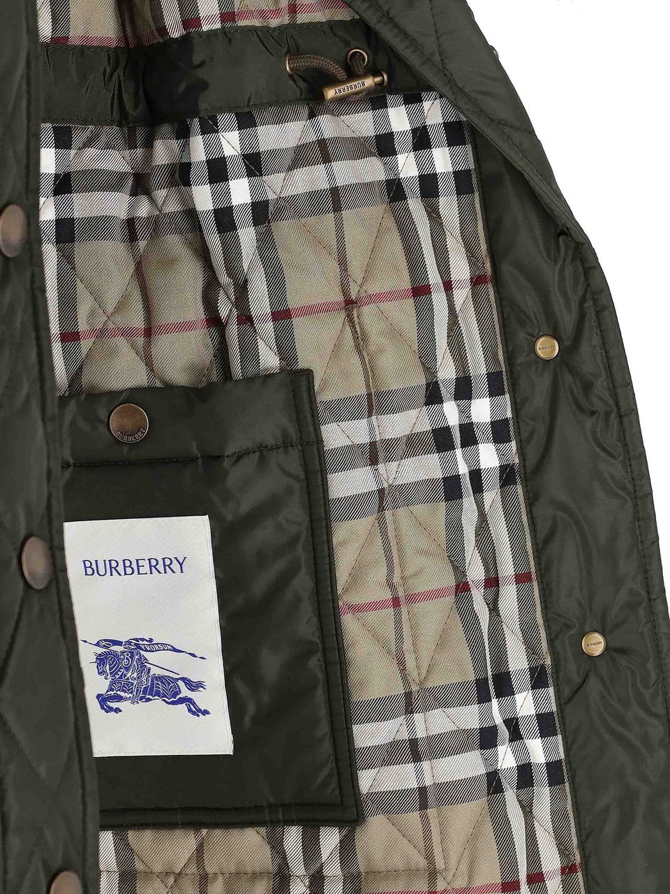 Burberry Quilted Green Burberry Car Coat Groen