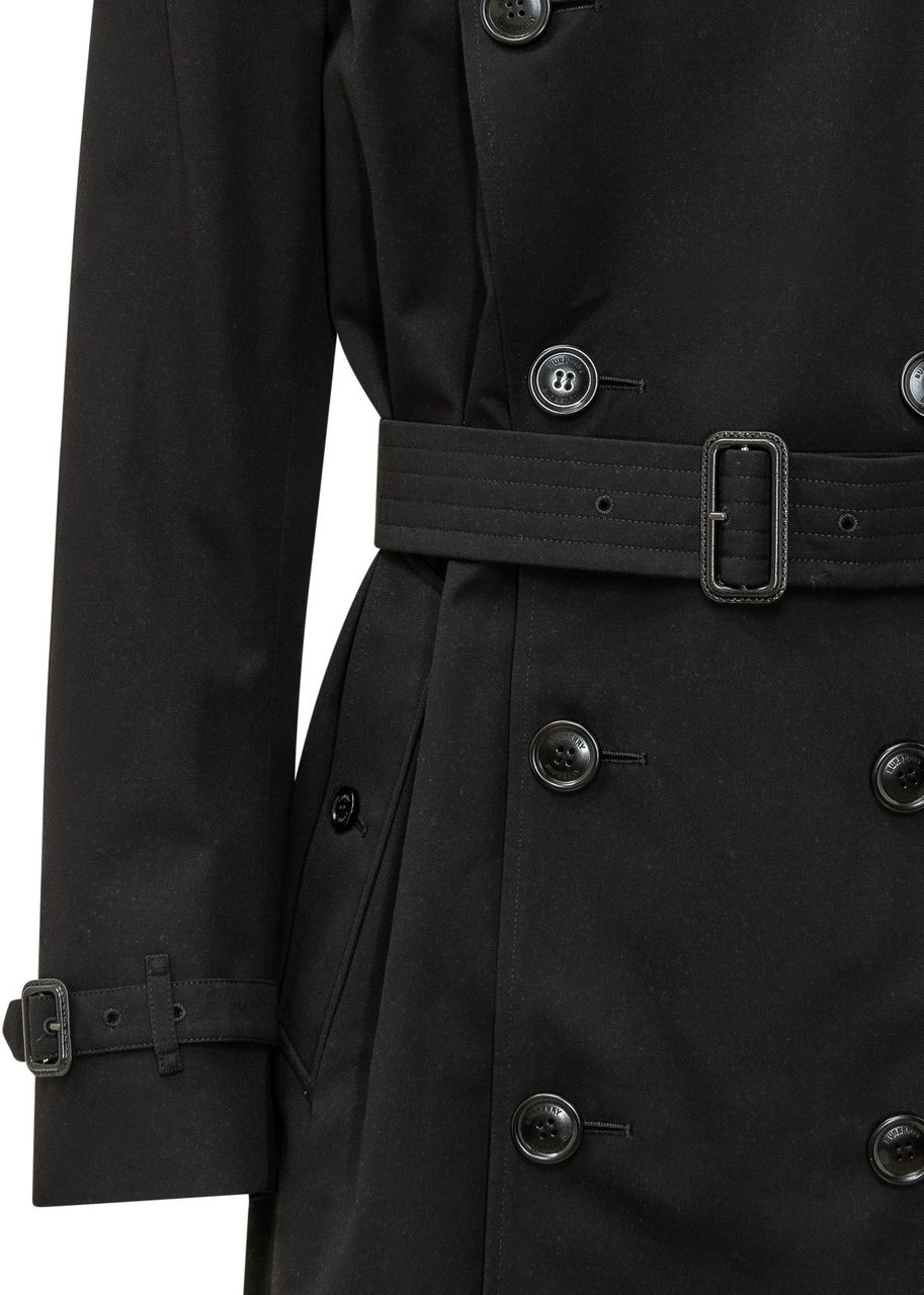 Burberry Kensington Trench Coat con Cintura Zwart