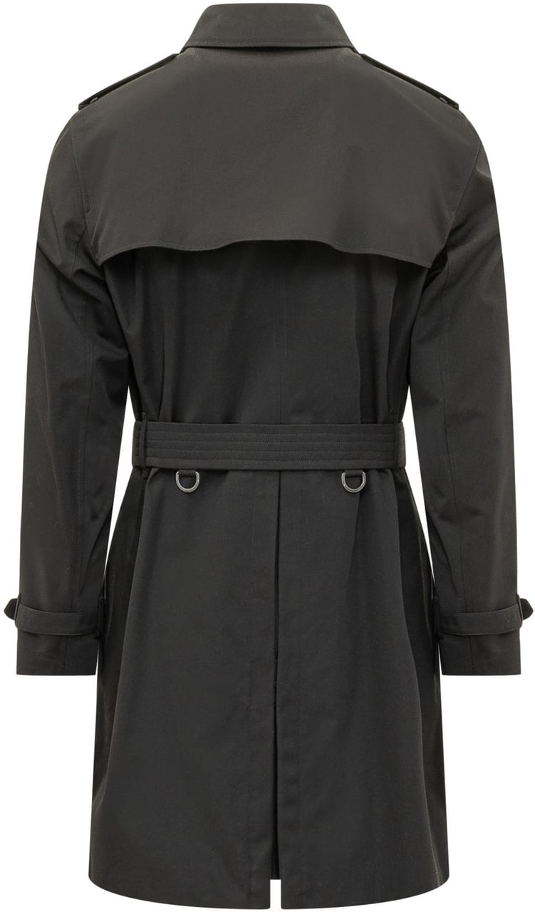 Burberry Kensington Trench Coat con Cintura Zwart