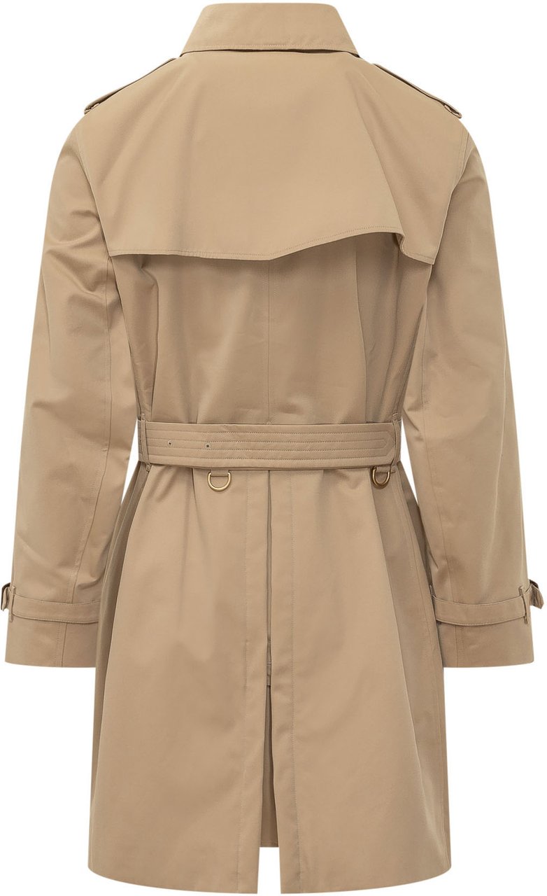 Burberry Trench Kensington Doppiopetto con Cintura Beige