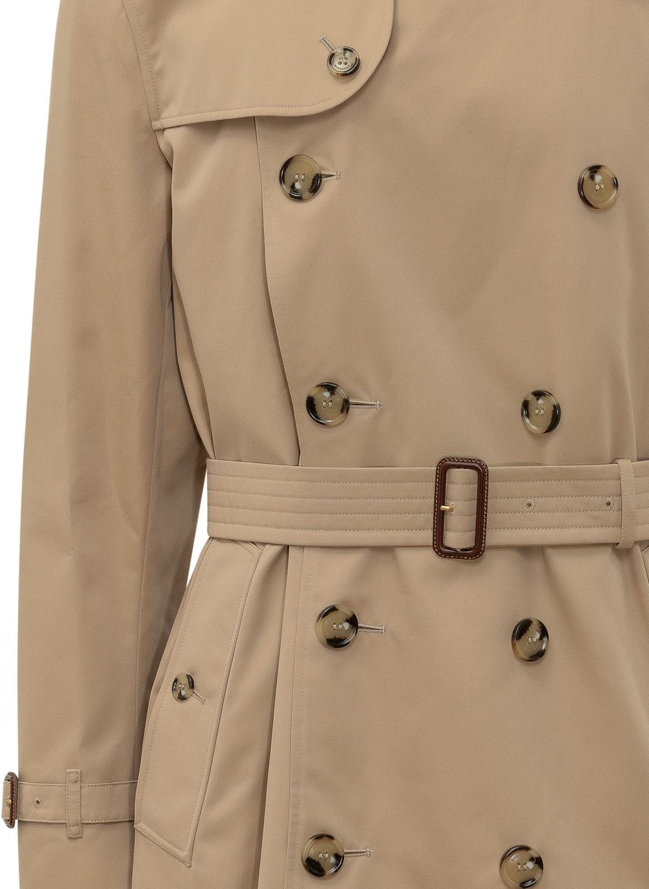 Burberry Trench Kensington Doppiopetto con Cintura Beige
