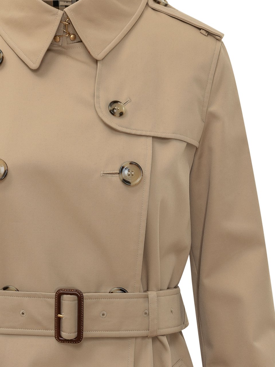 Burberry Kensington Trench Lungo con Cintura Beige