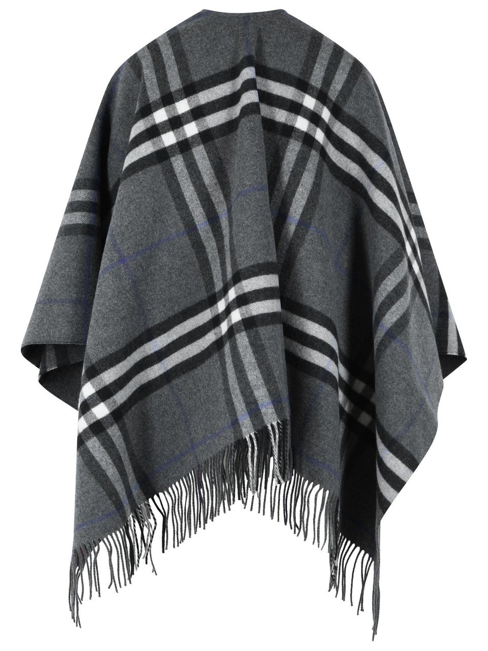 Burberry 'Check' Grey Cashmere Cape Grijs