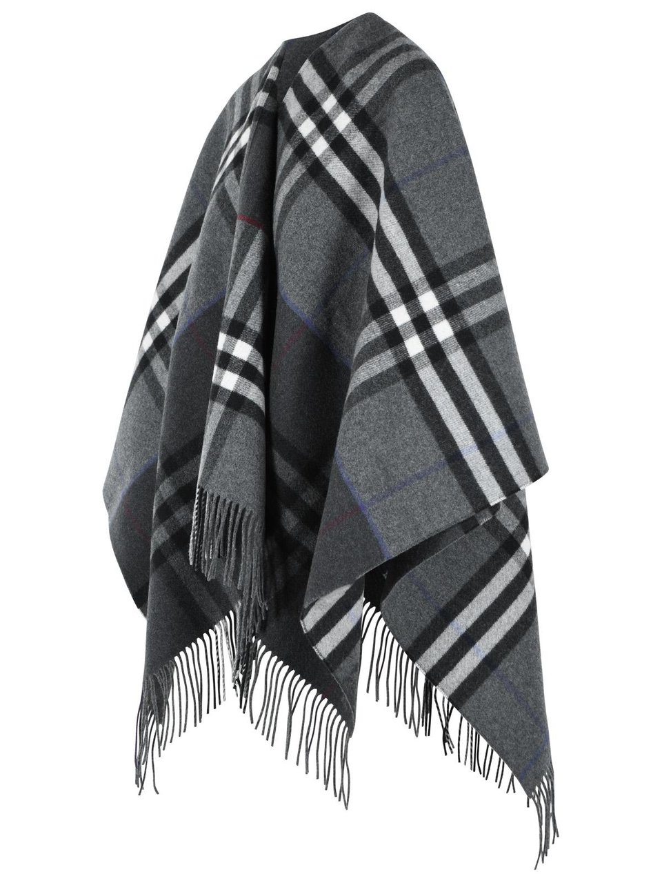 Burberry 'Check' Grey Cashmere Cape Grijs