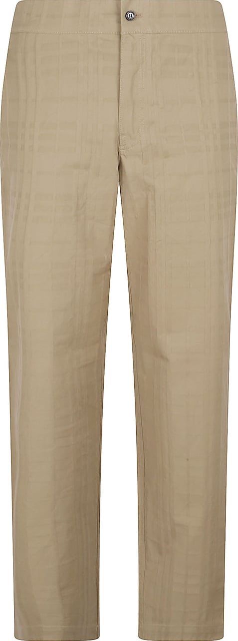 Burberry Straight-Leg Trousers with Checkered Pattern Neutraal