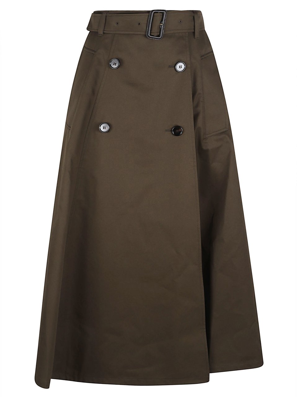 Burberry High-Waisted A-Line Skirt with Wrap Closure and Belt Zwart