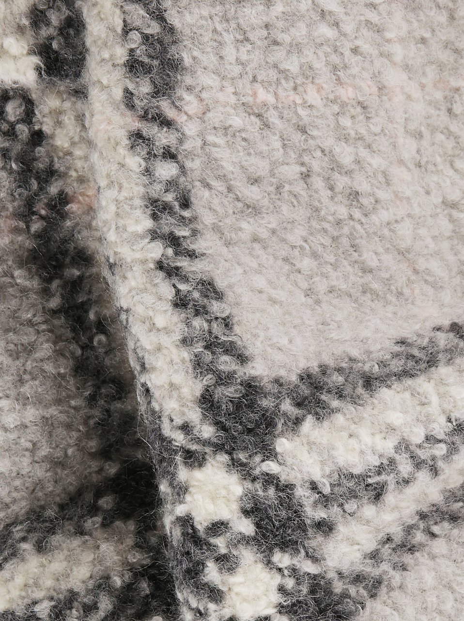 Burberry Textured Grey Scarf with Large Check Pattern Grijs