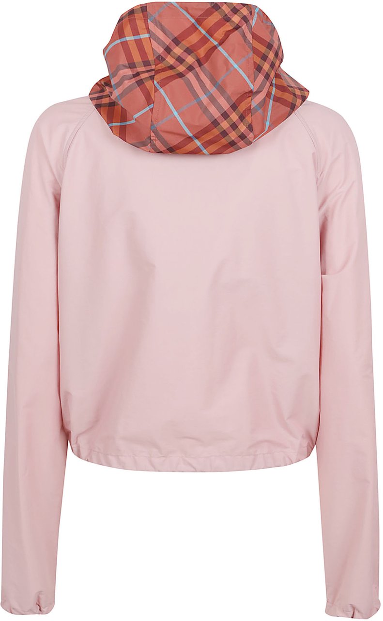 Burberry Short-Cut Nylon Jacket with Equestrian Knight Print Roze