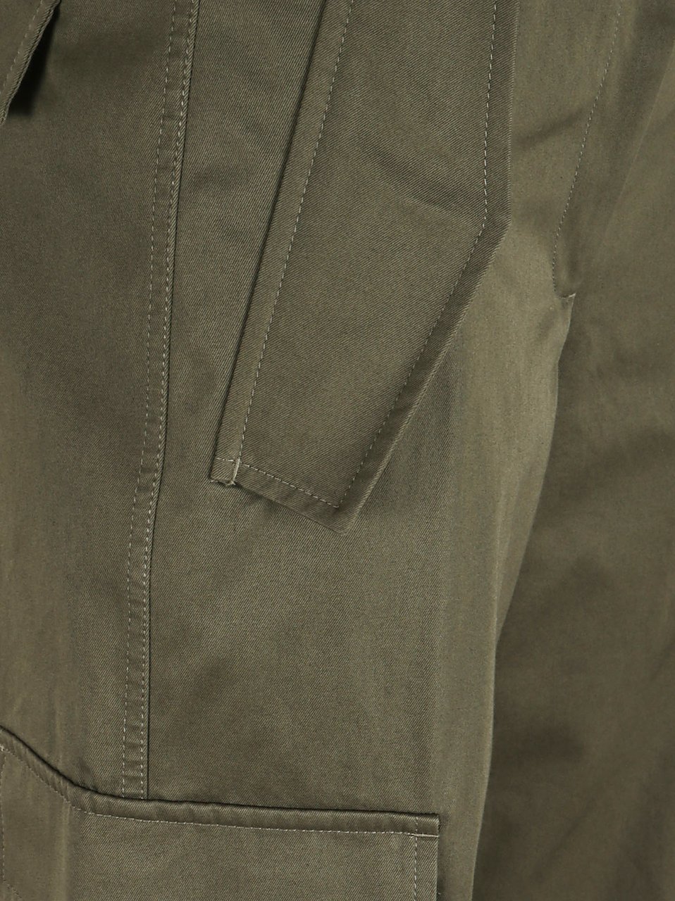 Burberry Marrow Green Trousers with Check Trim Grijs