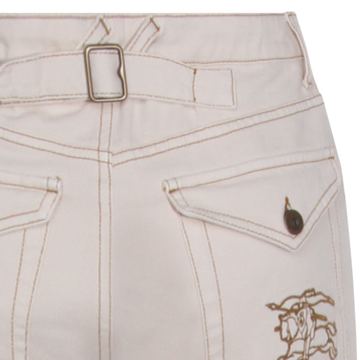Burberry High-Waisted Flared Denim Jeans with Equestrian Embroidery Grijs