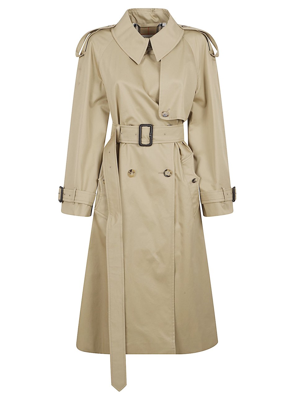 Burberry Double-Breasted Beige Trench Coat Neutraal