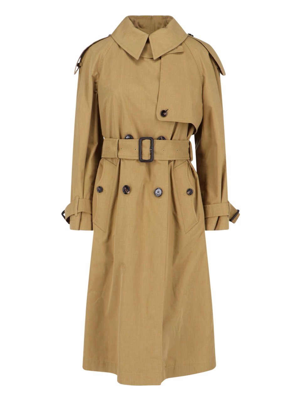 Burberry Long Brown Trench Coat with Removable Belt and Signature Check Lining Bruin