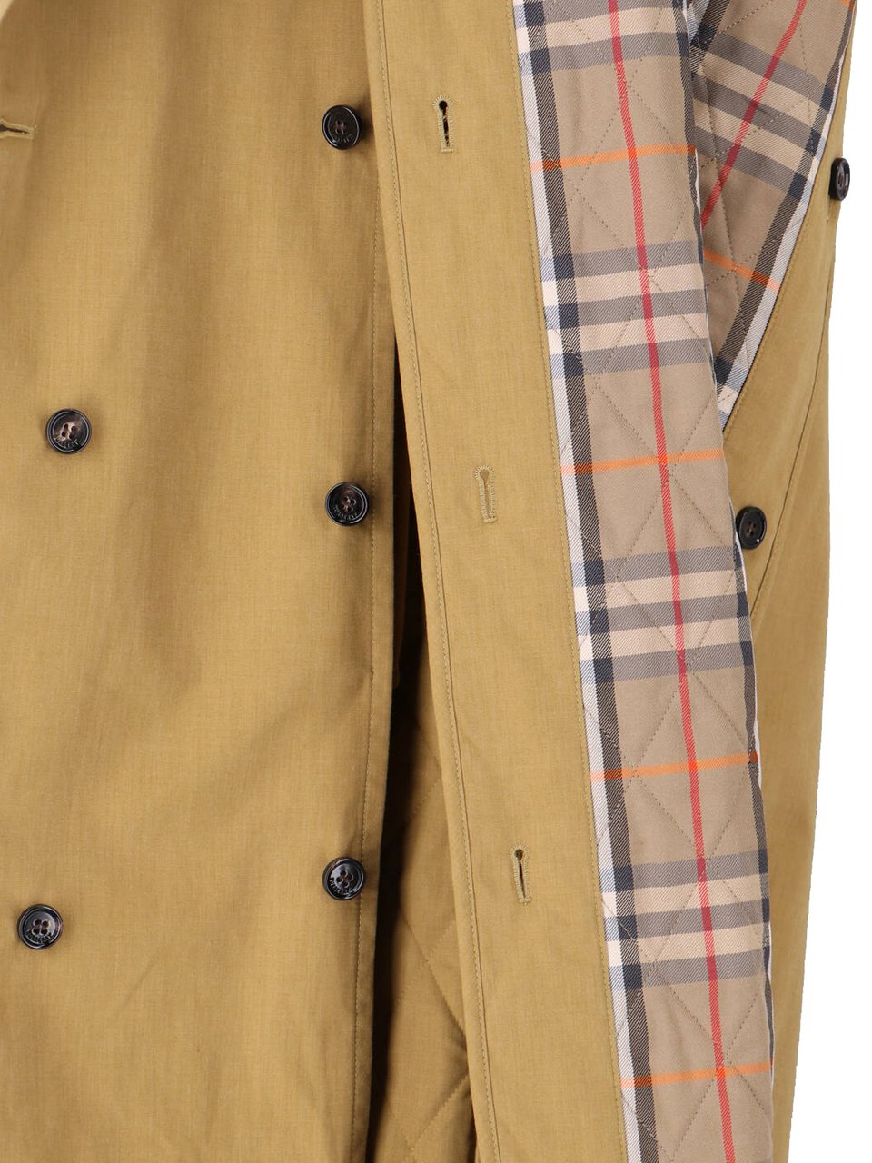 Burberry Long Brown Trench Coat with Removable Belt and Signature Check Lining Bruin