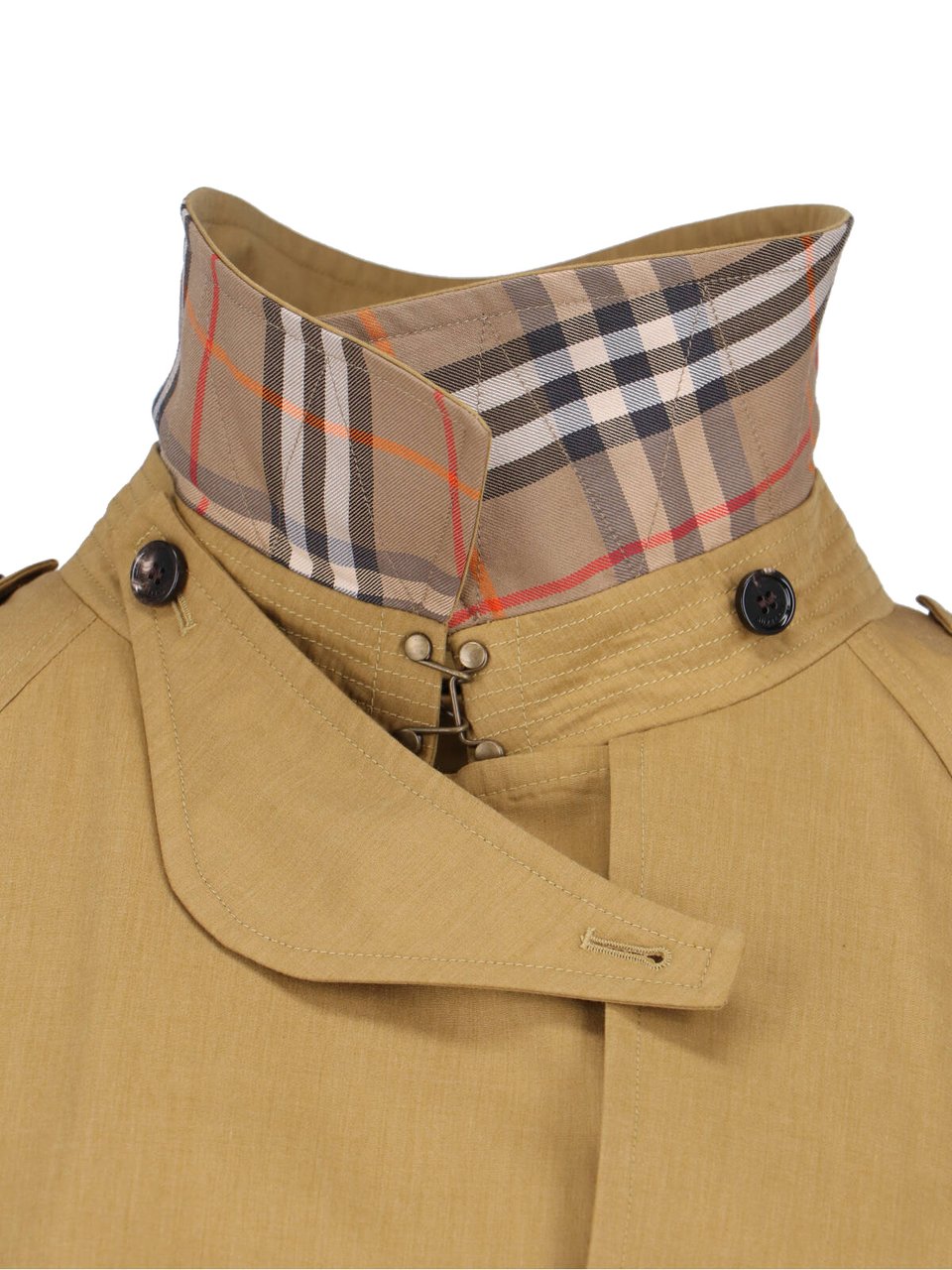 Burberry Long Brown Trench Coat with Removable Belt and Signature Check Lining Bruin