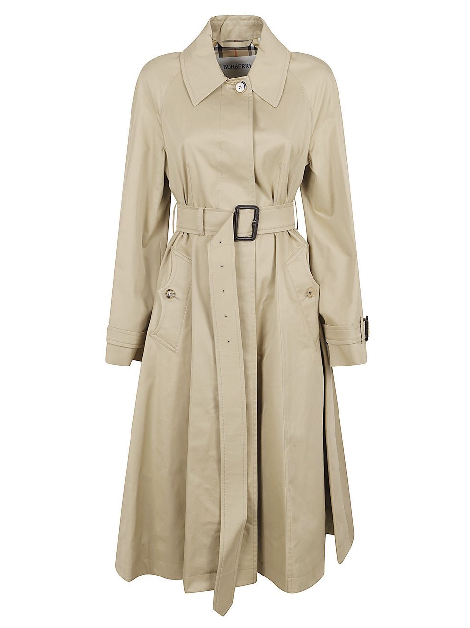 Burberry Beige Trench Coat with Classic Collar Neutraal