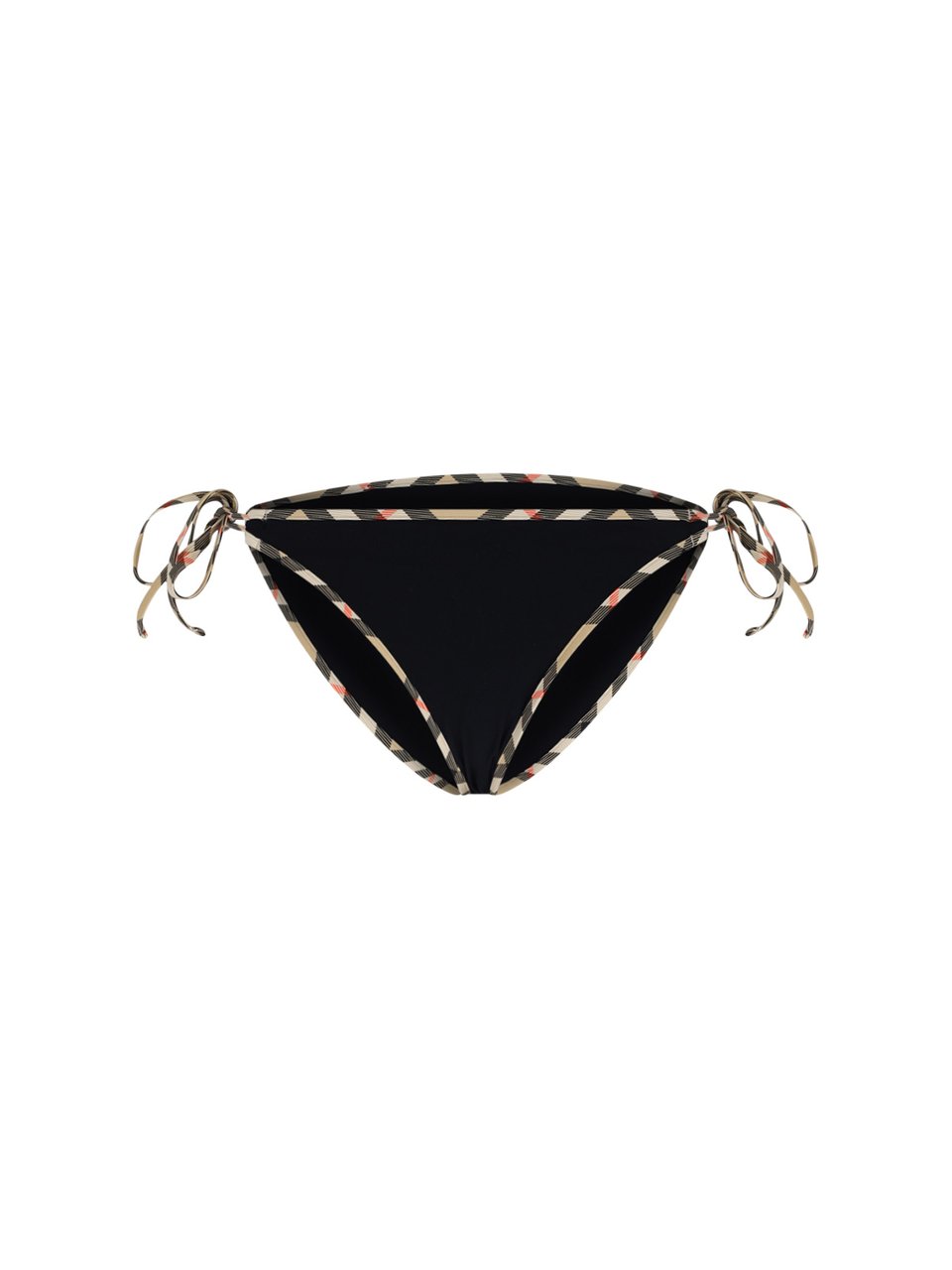 Burberry "Check" Swimsuit Briefs In Black Stretch Fabric Zwart