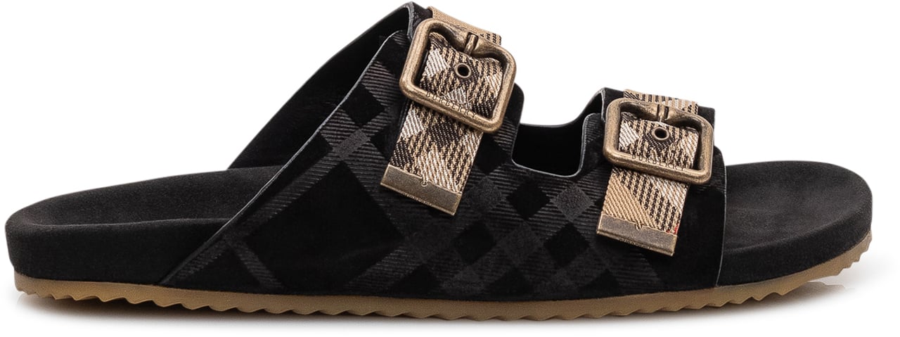 Burberry Sandali MF Urchin con Doppia Fibbia Zwart