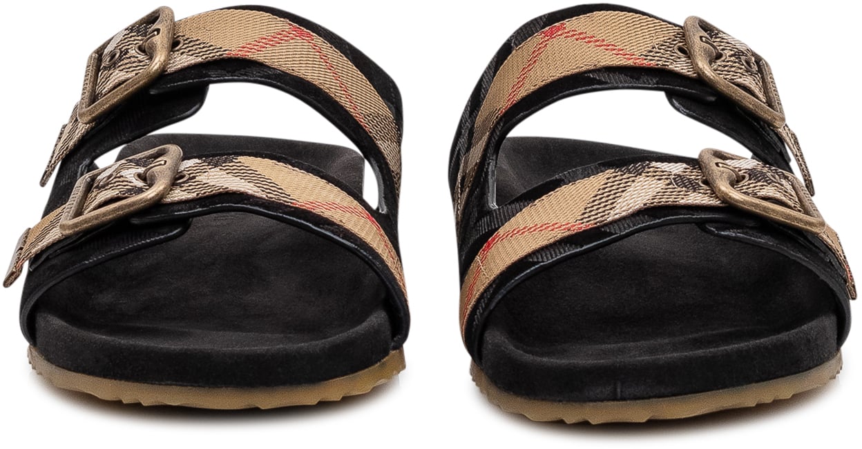 Burberry Sandali MF Urchin con Doppia Fibbia Zwart