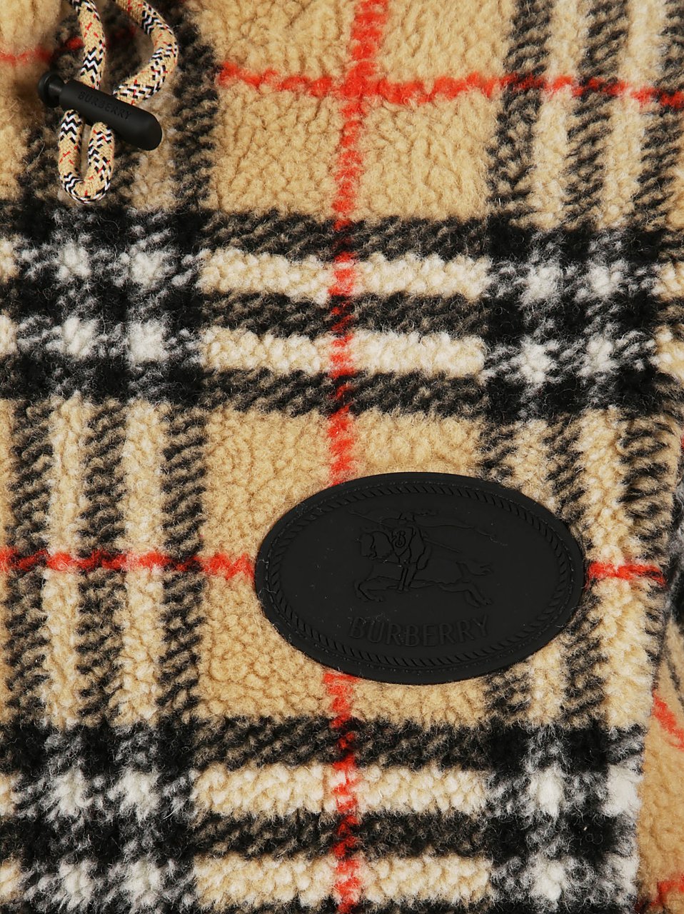 Burberry Cropped Checkered Jacket with Adjustable Hood Bruin