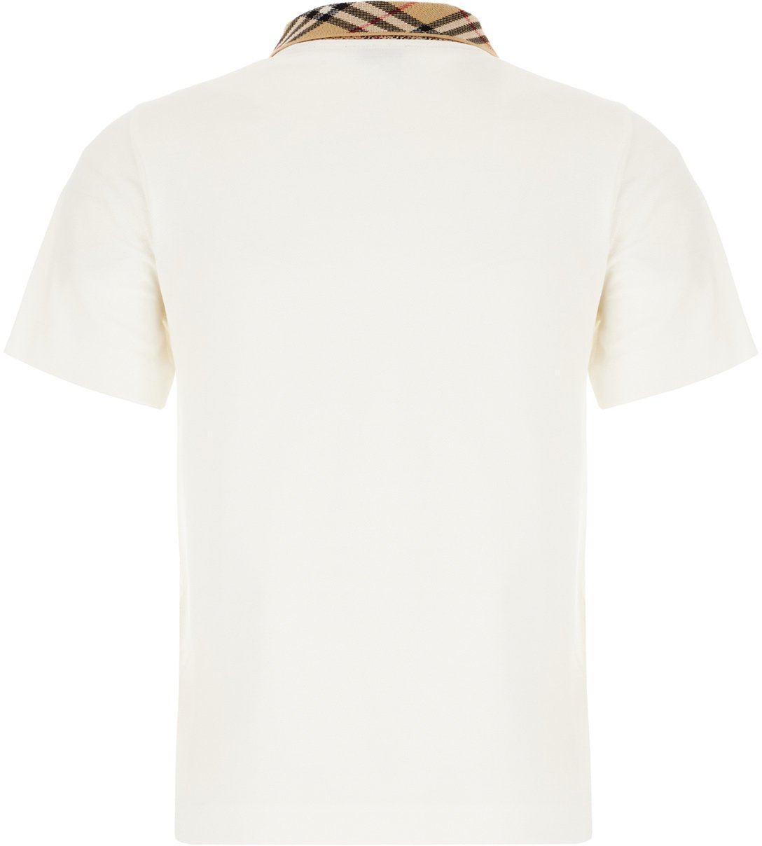 Burberry Ivory piquet polo shirt Neutraal