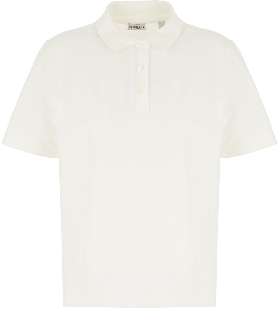 Burberry Burberry White piquet polo shirt Wit