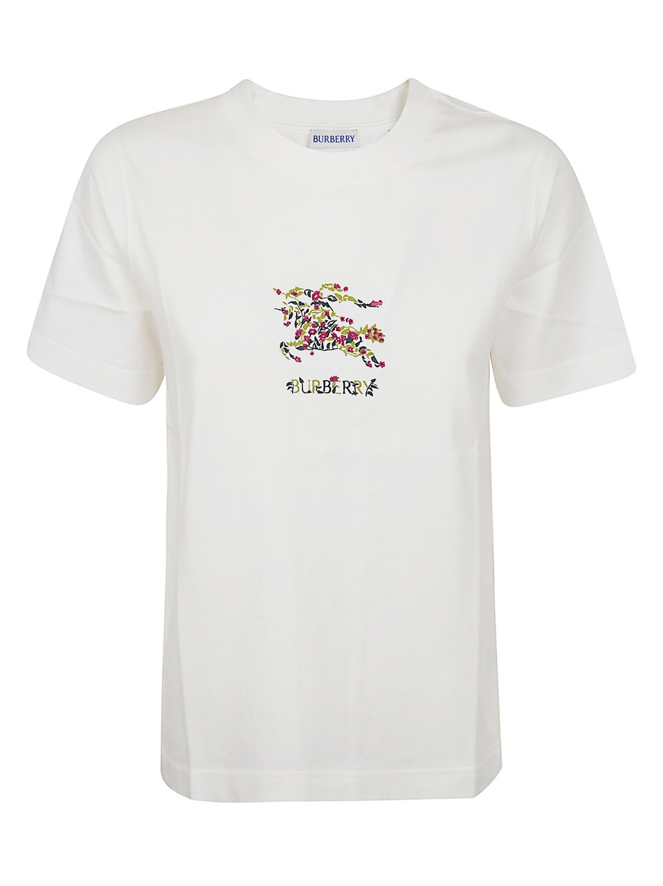 Burberry Crewneck Cotton Jersey T-Shirt with Equestrian Knight Design Wit