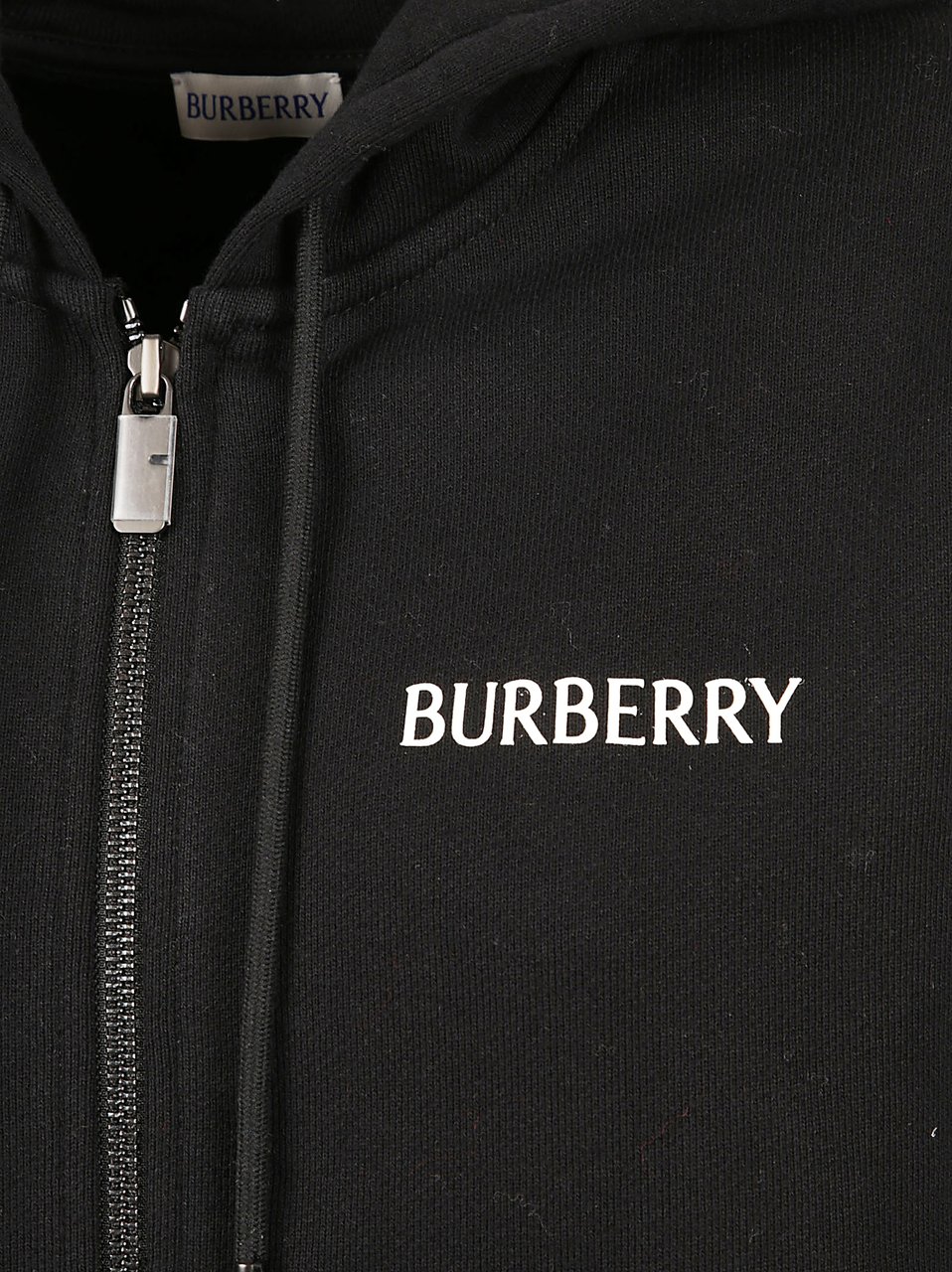 Burberry Zip-Up Hoodie with Adjustable Drawstring Zwart
