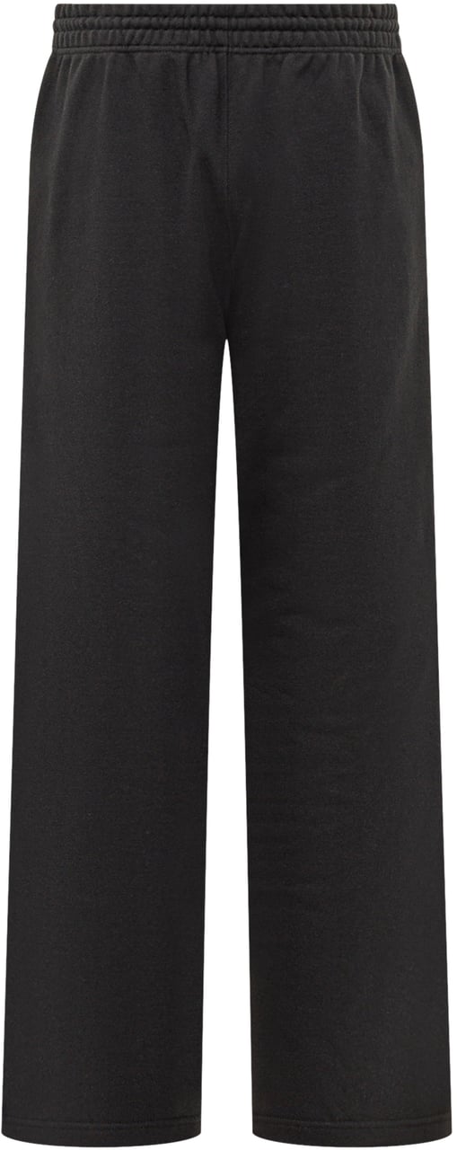 Burberry Pantaloni Ampi con Ricamo Logo Zwart