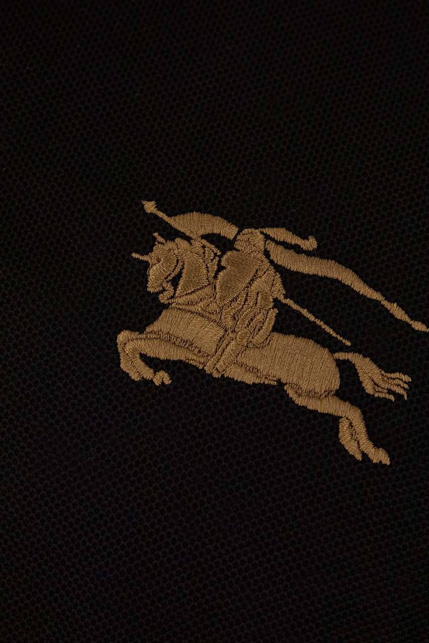 Burberry Burberry Black piquet polo shirt Zwart