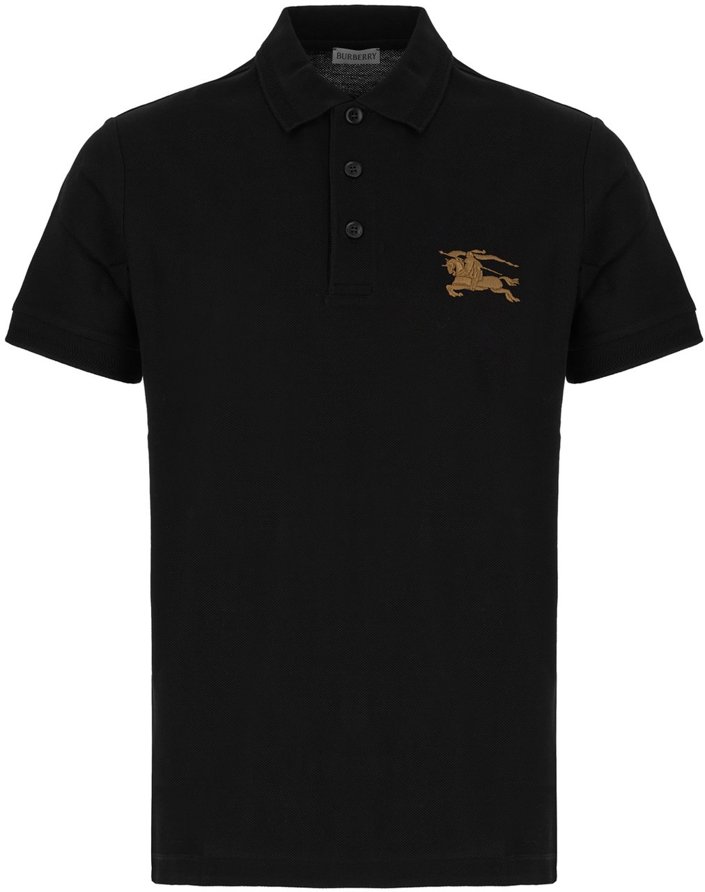 Burberry Burberry Black piquet polo shirt Zwart