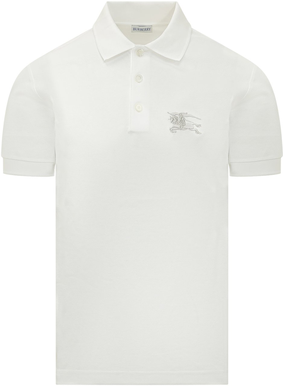 Burberry Burberry White piquet polo shirt Wit