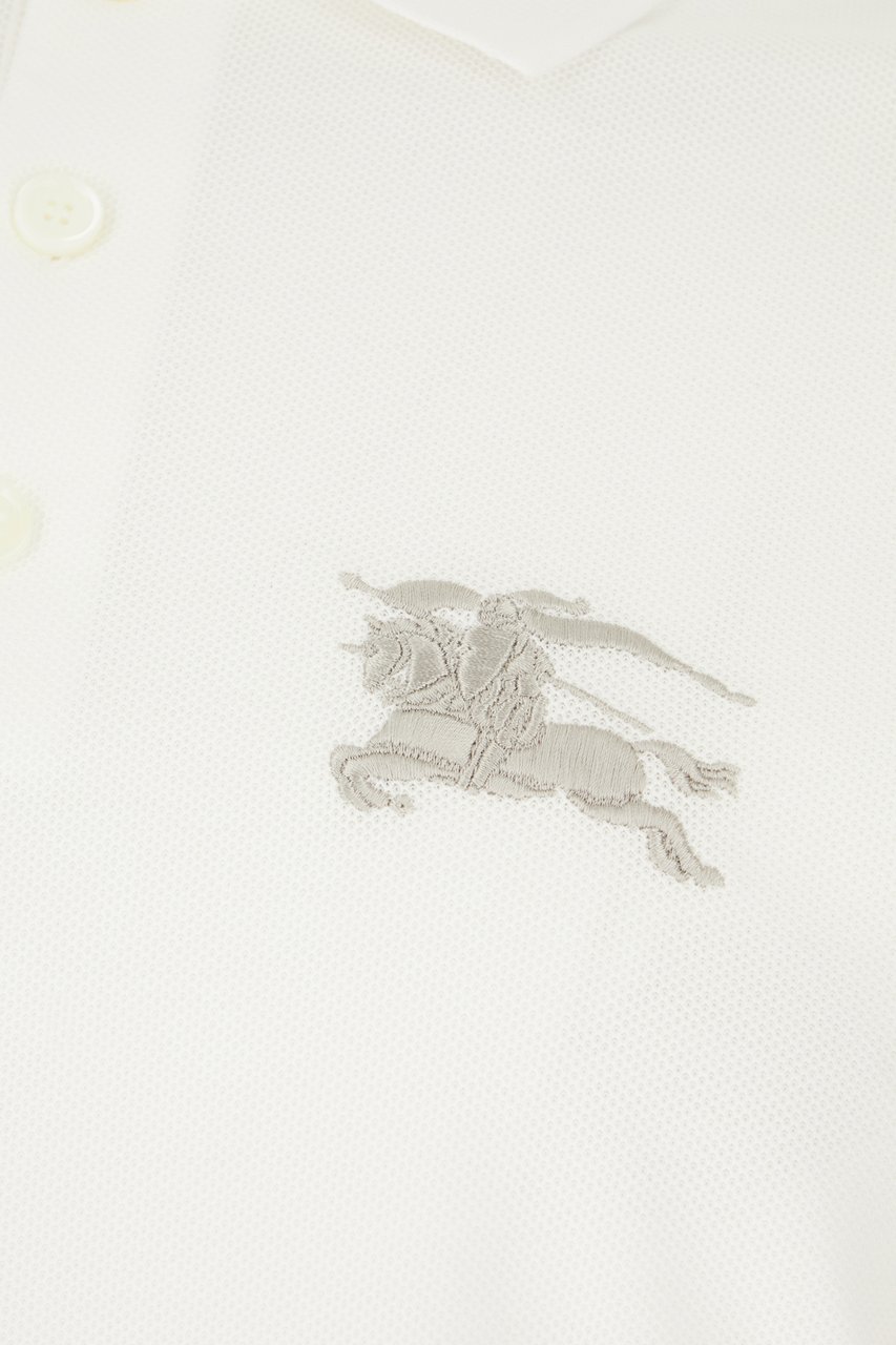 Burberry Burberry White piquet polo shirt Wit