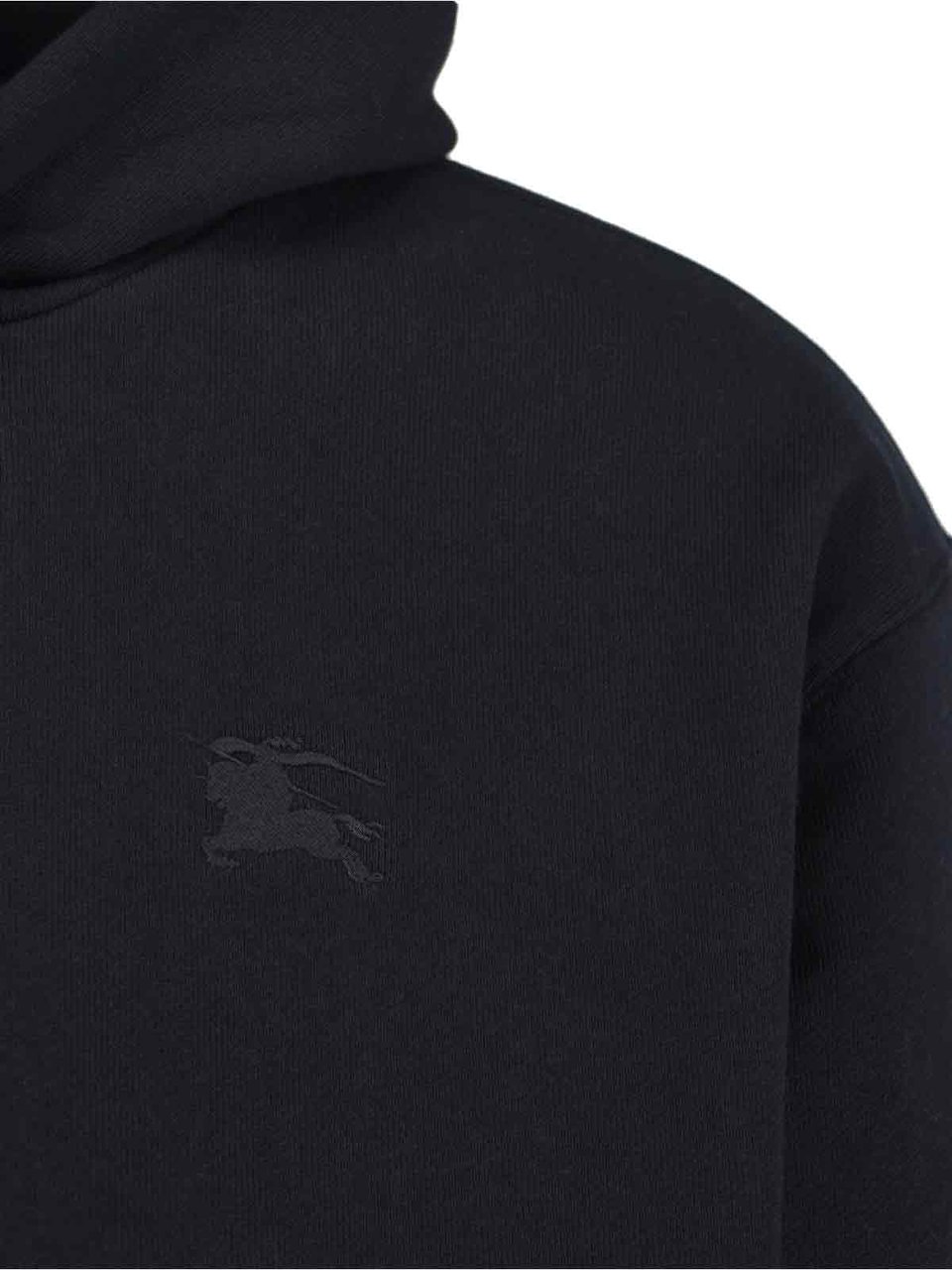 Burberry "Reilly Chk Pch" Hooded Sweatshirt In Black Cotton Zwart