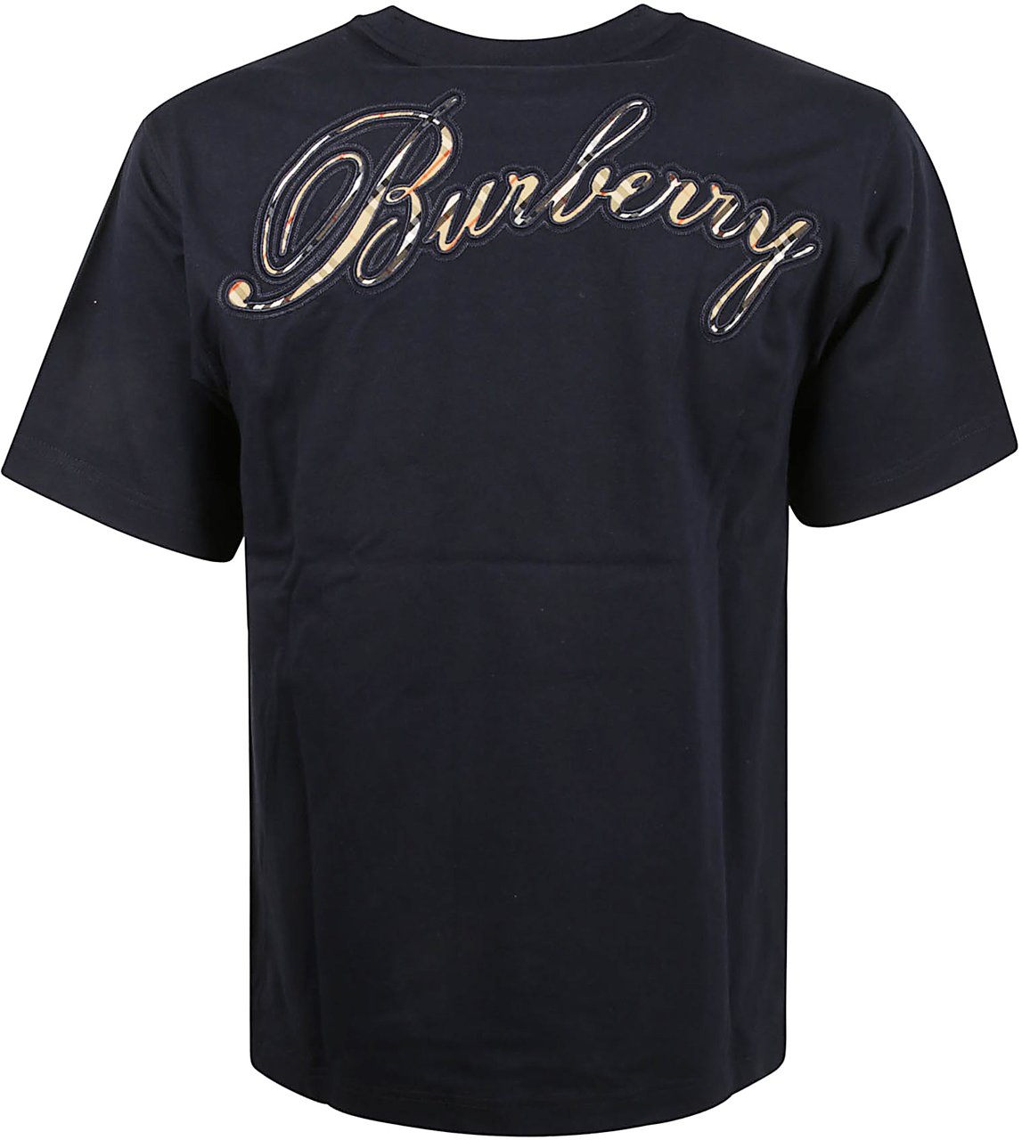 Burberry Classic Navy T-Shirt with Embroidered Logo Zwart