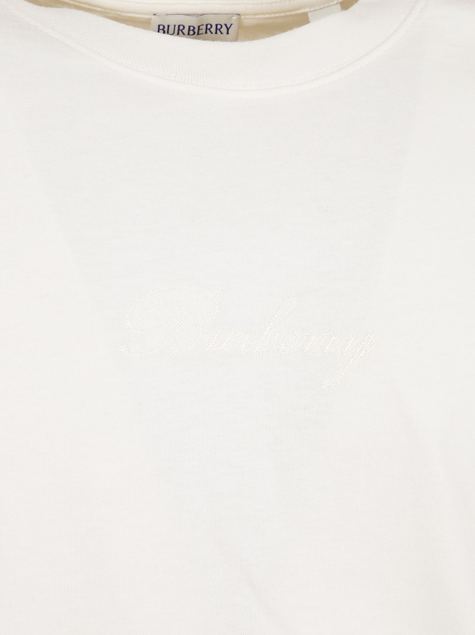 Burberry Pure Cotton T-Shirt with Tonal Wit