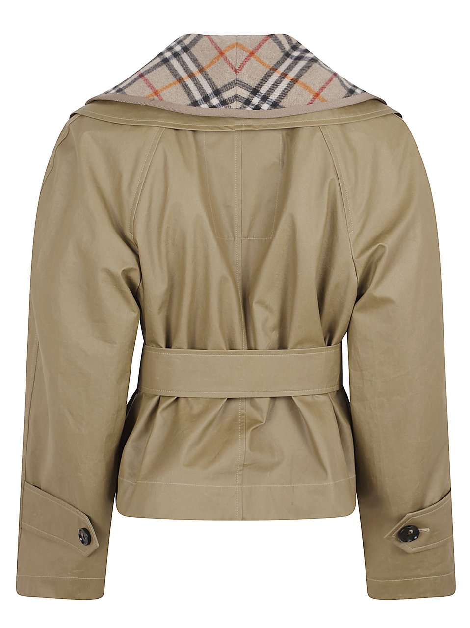 Burberry Cropped Jacket with Belted Waist Neutraal