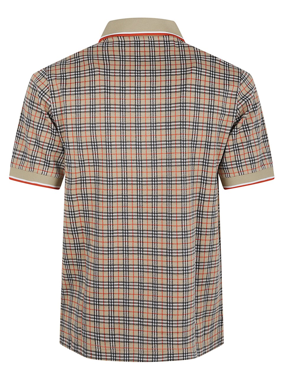 Burberry Checkered Pattern Polo Shirt Grijs