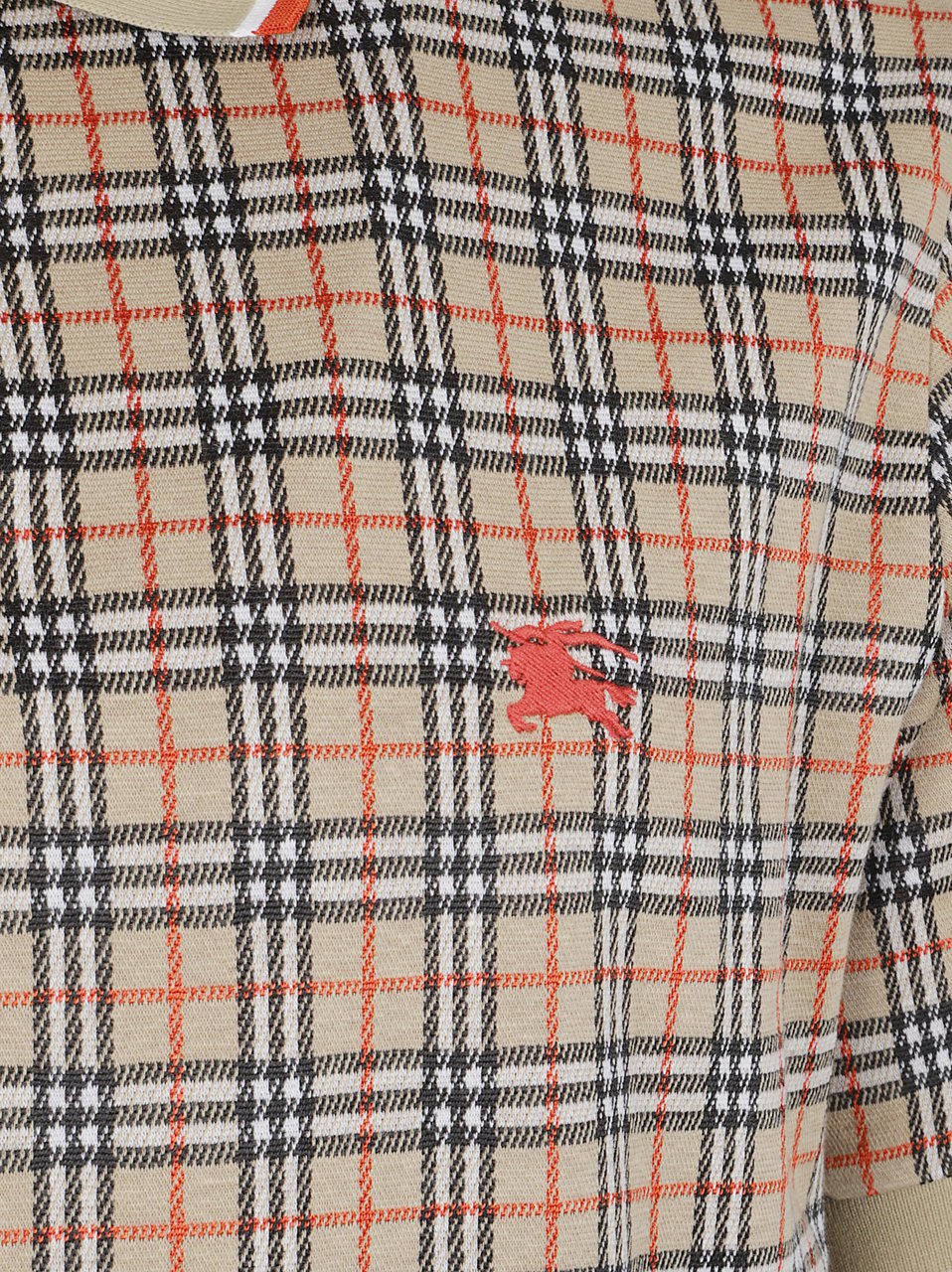 Burberry Checkered Pattern Polo Shirt Grijs