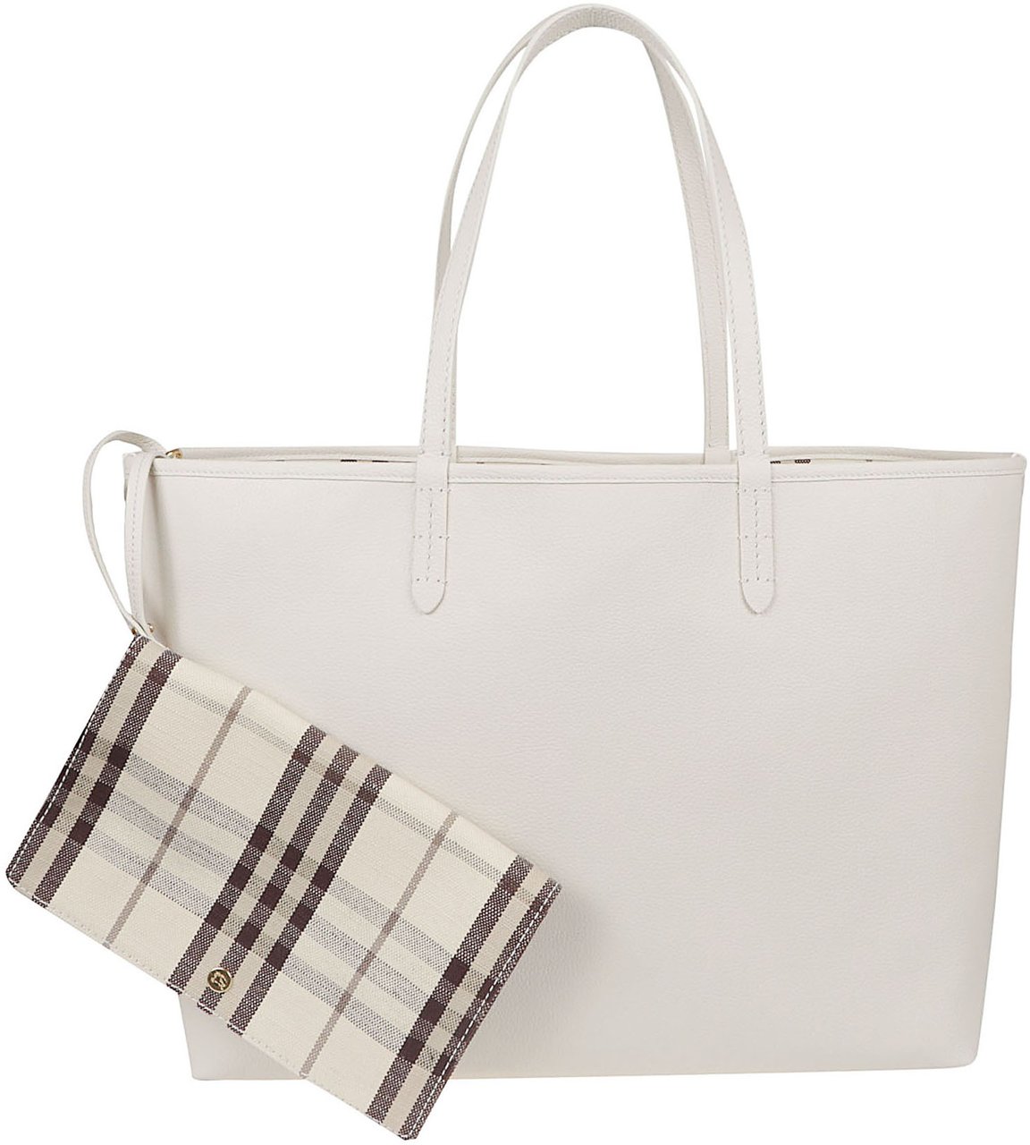 Burberry Textured Leather Reversible Shopping Bag Grijs