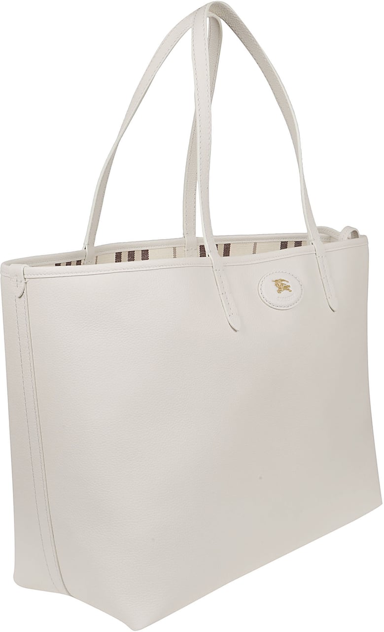 Burberry Textured Leather Reversible Shopping Bag Grijs