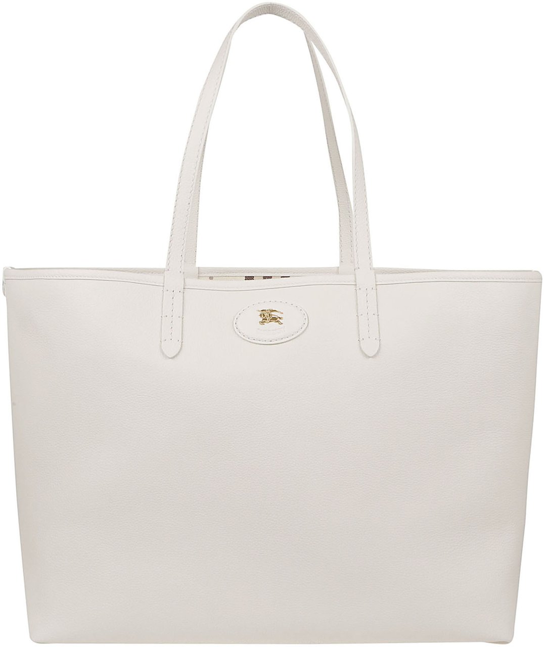 Burberry Textured Leather Reversible Shopping Bag Grijs
